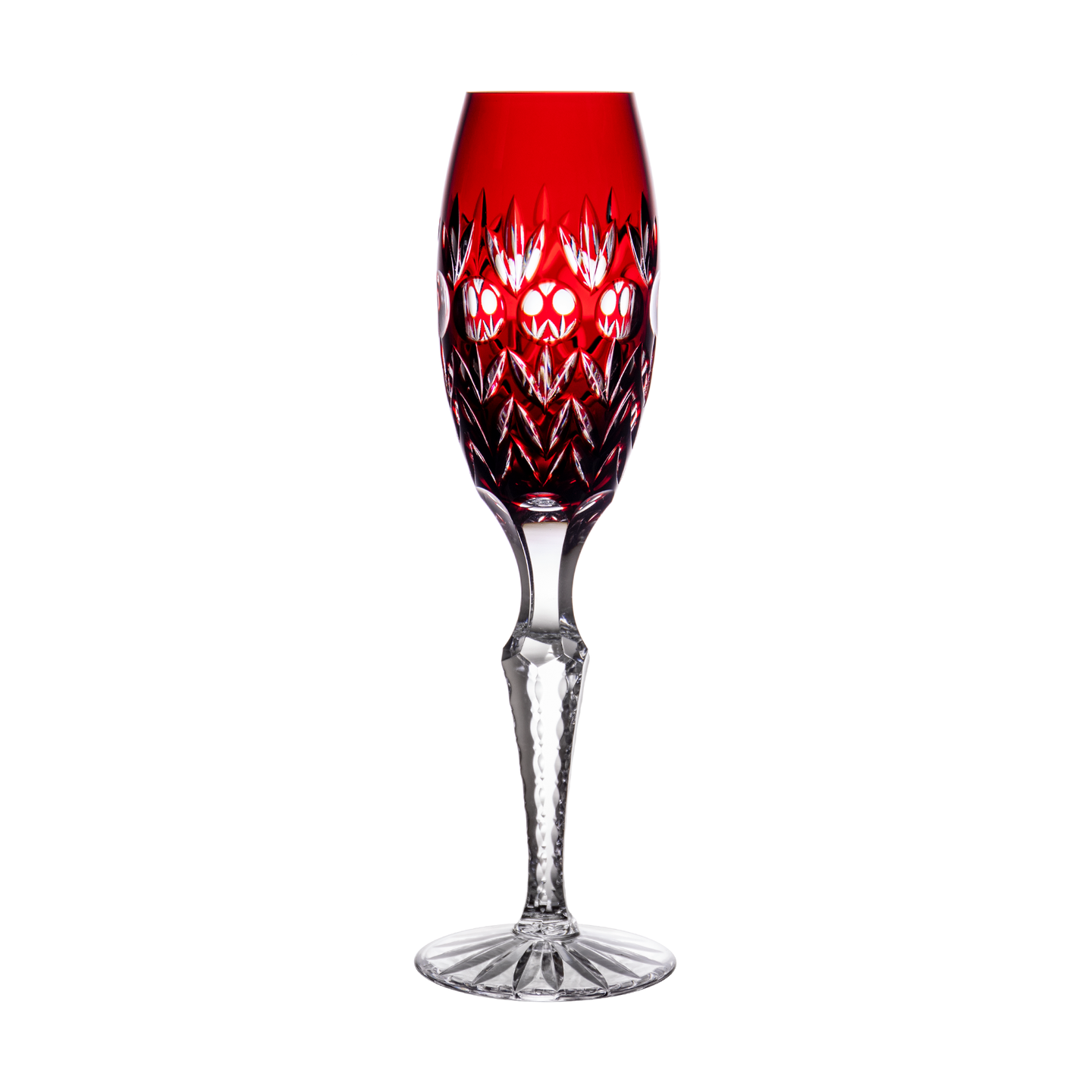 Ajka Crystal Florderis Ruby Red Champagne Flute
