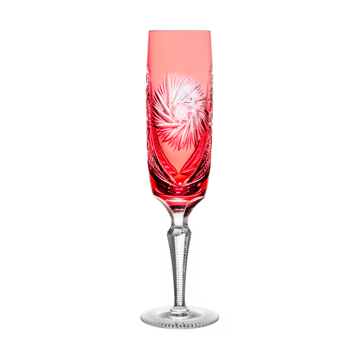 Ajka Crystal Albracca Golden Red Champagne Coupe