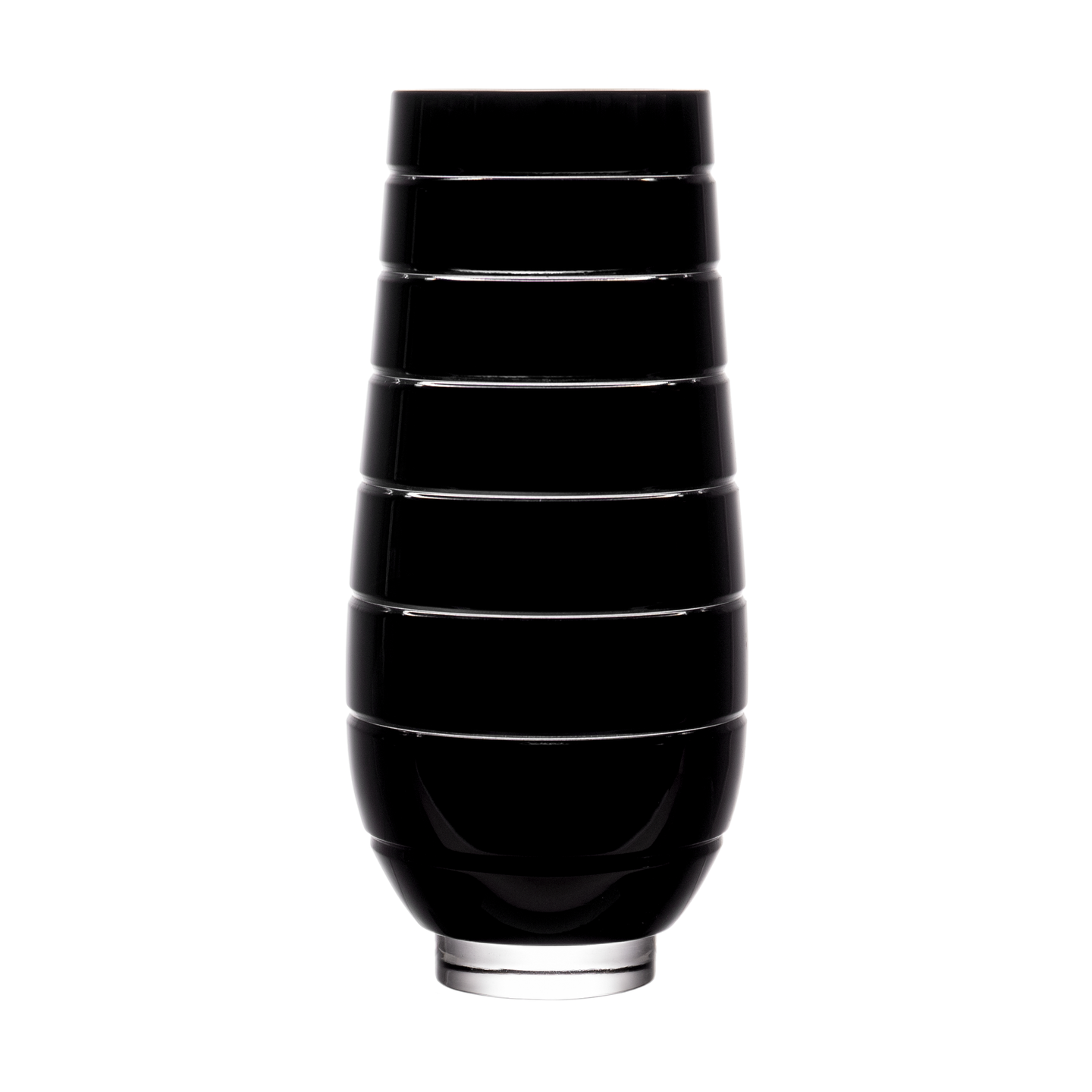 Ajka Crystal Renella Black Vase 7.9 in