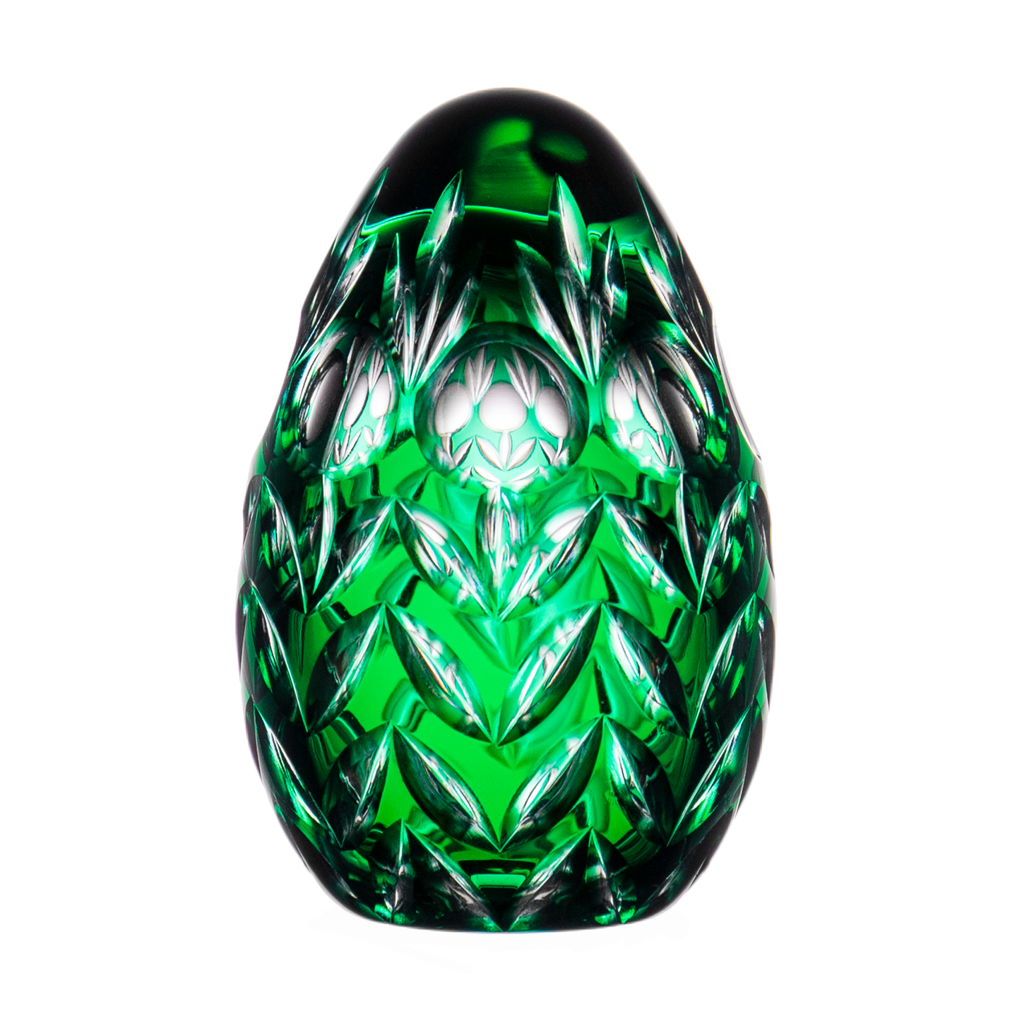 Ajka Crystal Florderis Green Egg 3.9 in