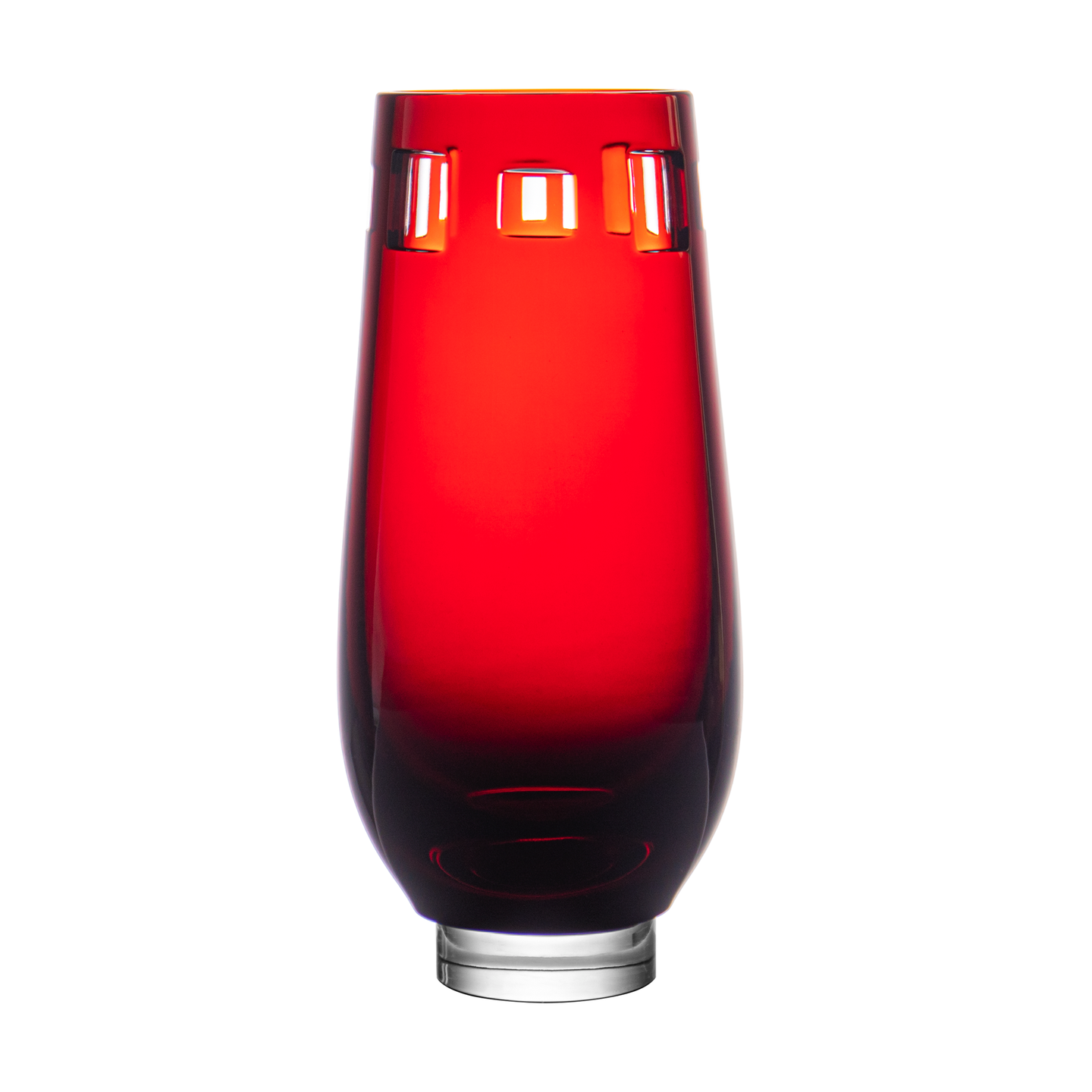 Ajka Crystal Reinheld Ruby Red Vase 7.9 in 2nd Edition
