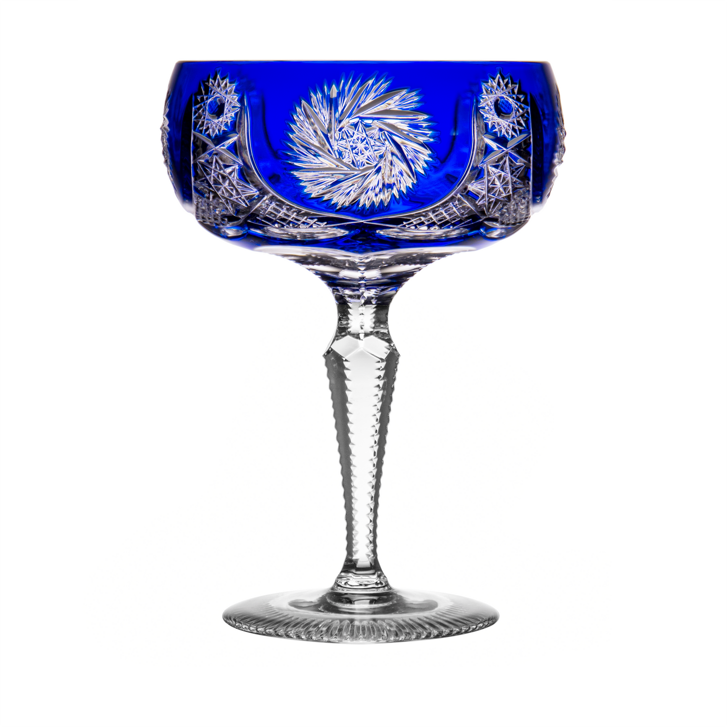 Ajka Crystal Albracca Blue Champagne Coupe