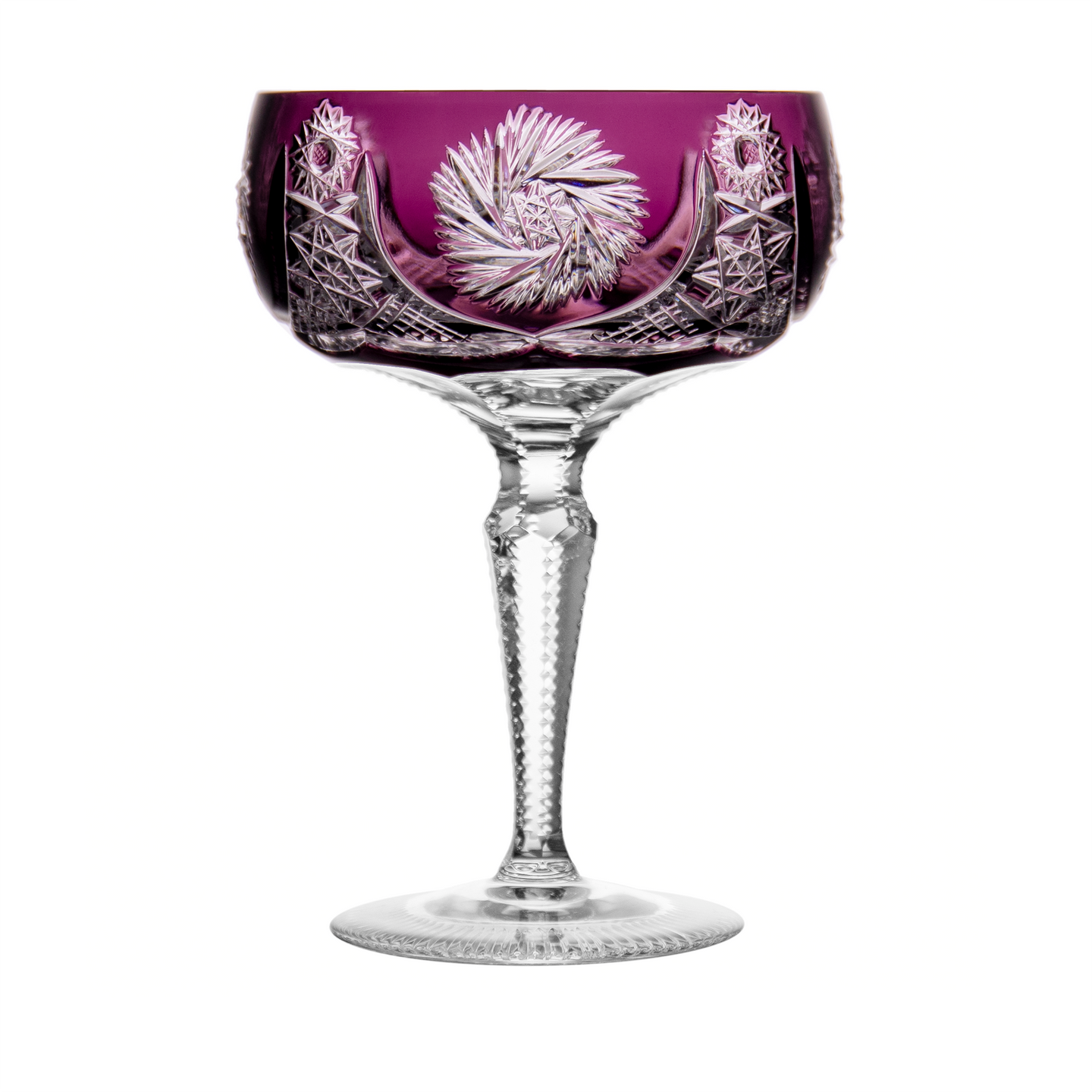 Ajka Crystal Albracca Purple Champagne Coupe