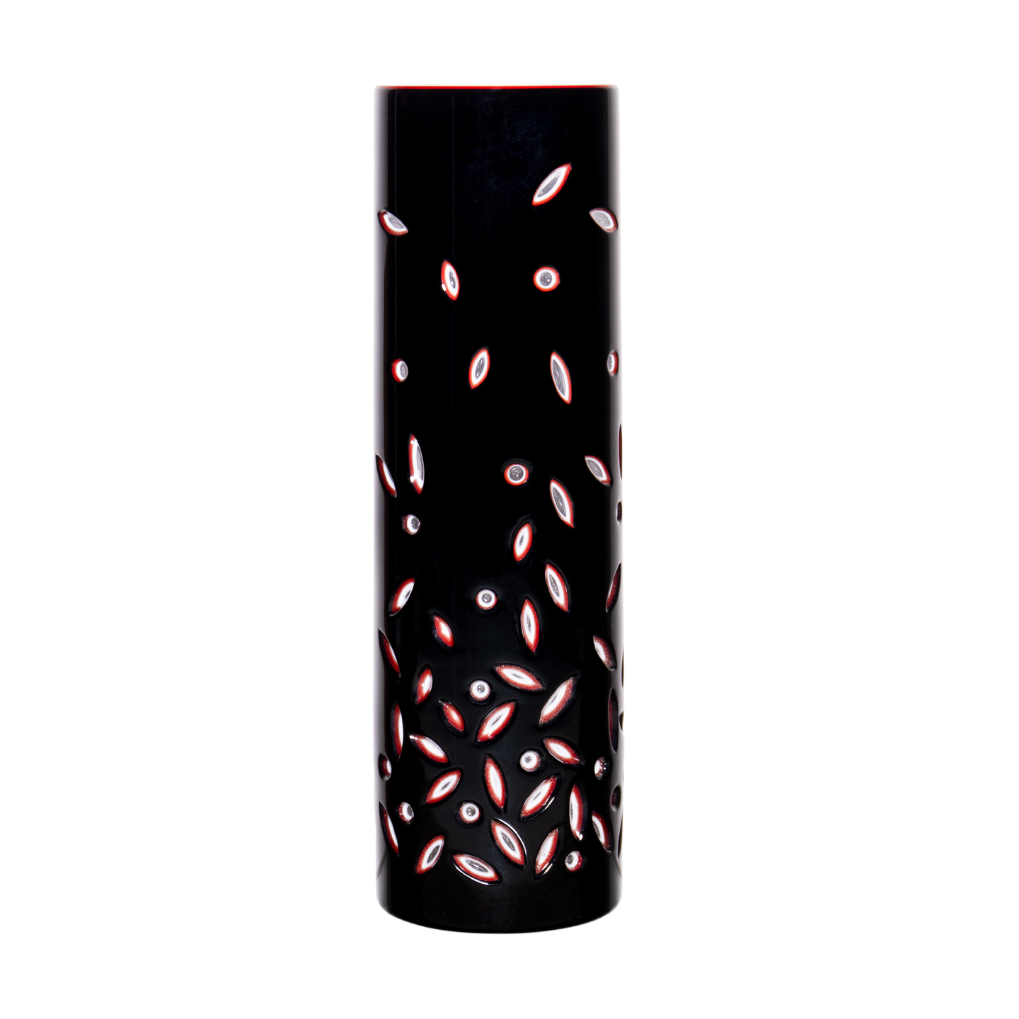 Wedgwood Mirage Black Ruby Red Vase 7.9 in